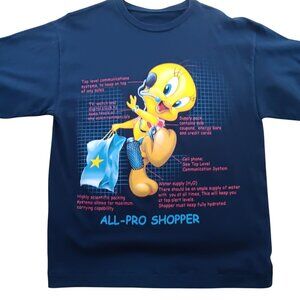 Small Single Stitch T-Shirt Vtg Tweety All-Pro Shopper 1990's Looney Tunes